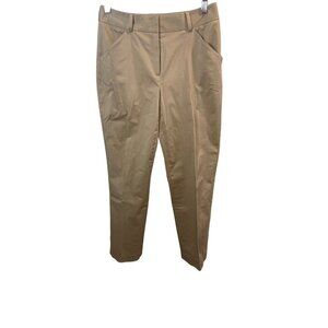 Alfani Tan Pleated Straight Leg Uniform Dress Pants Sz 2